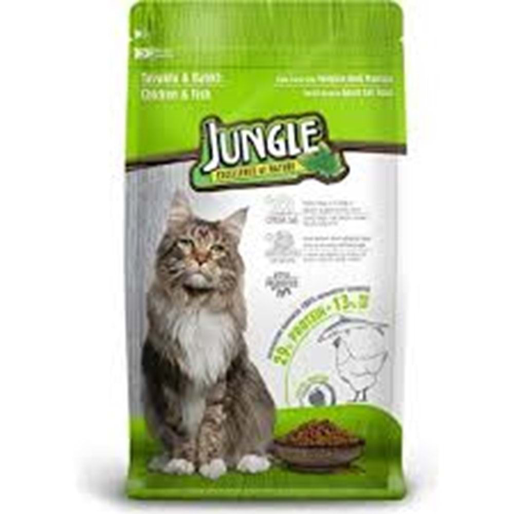 JUNGLE YETİŞKİN KEDİ MAMASI TAVUK VE BALIK 1,5.KG