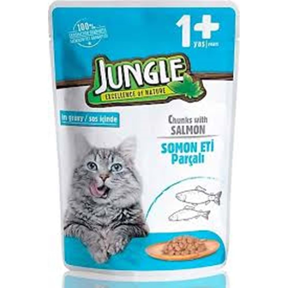 JUNGLE POUCH YETİŞKİN KEDİ SOMON 100.GR