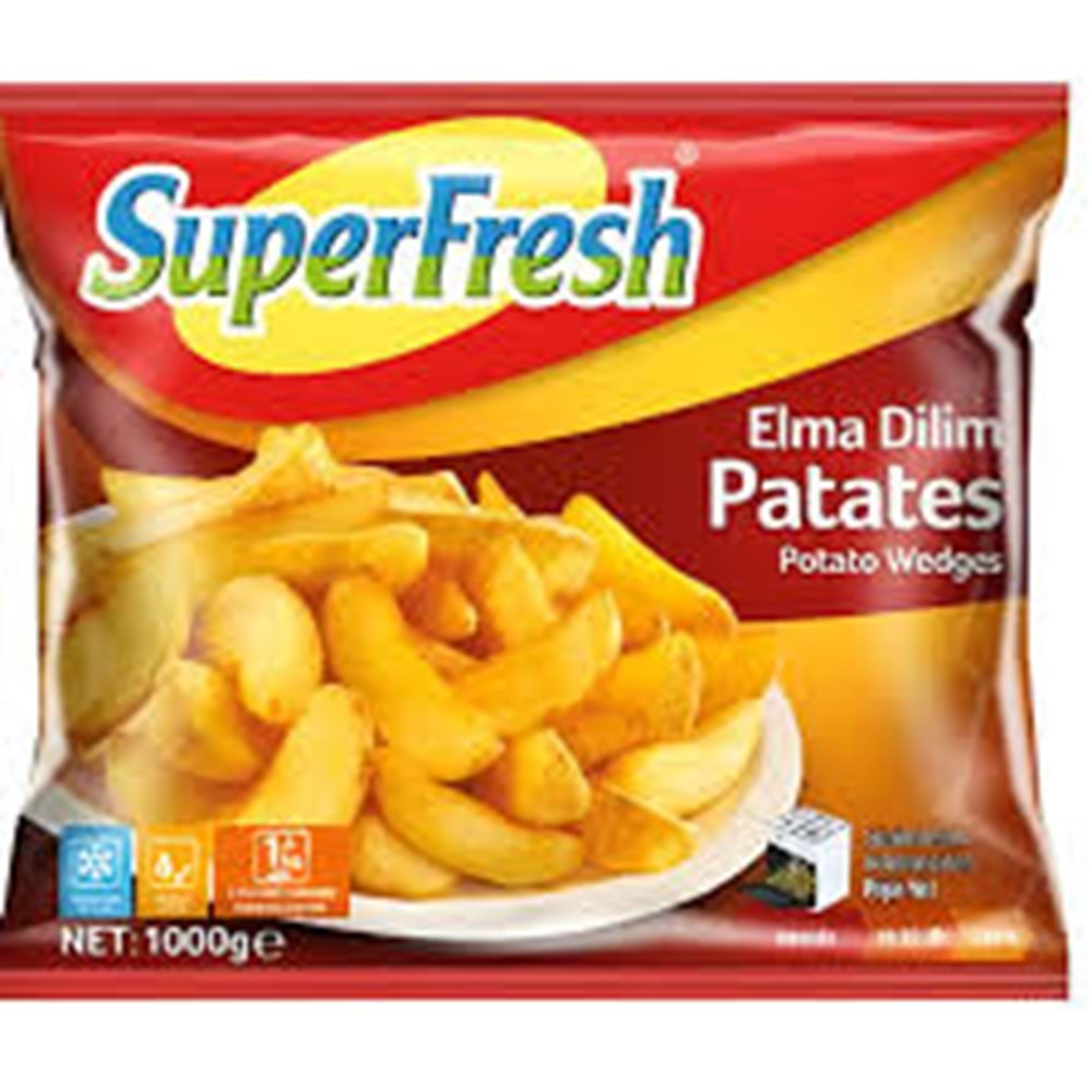 SÜPERFRESH PATATES 1/8 ELMA DİL. 1000.GR