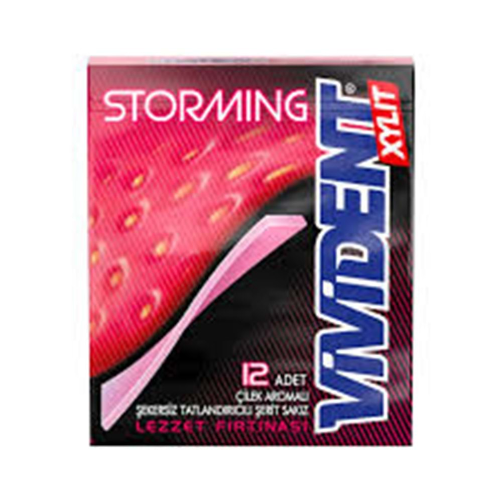 VİVİDENT STORMİNG ÇİLEK AROMA SAKIZ 33 GR