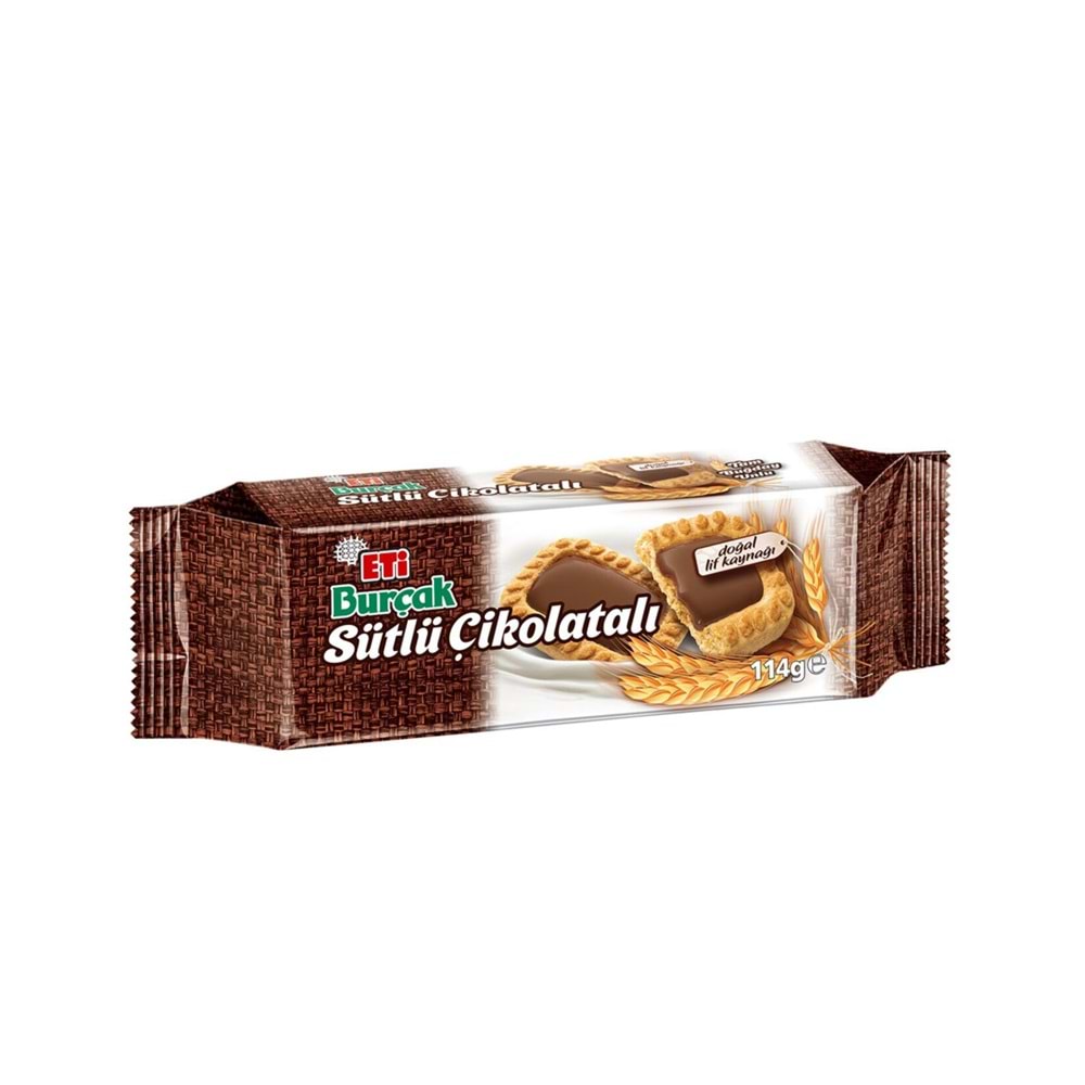 ETİ BURÇAK SÜTLÜ ÇİKOLATALI BİSKÜV 114 G