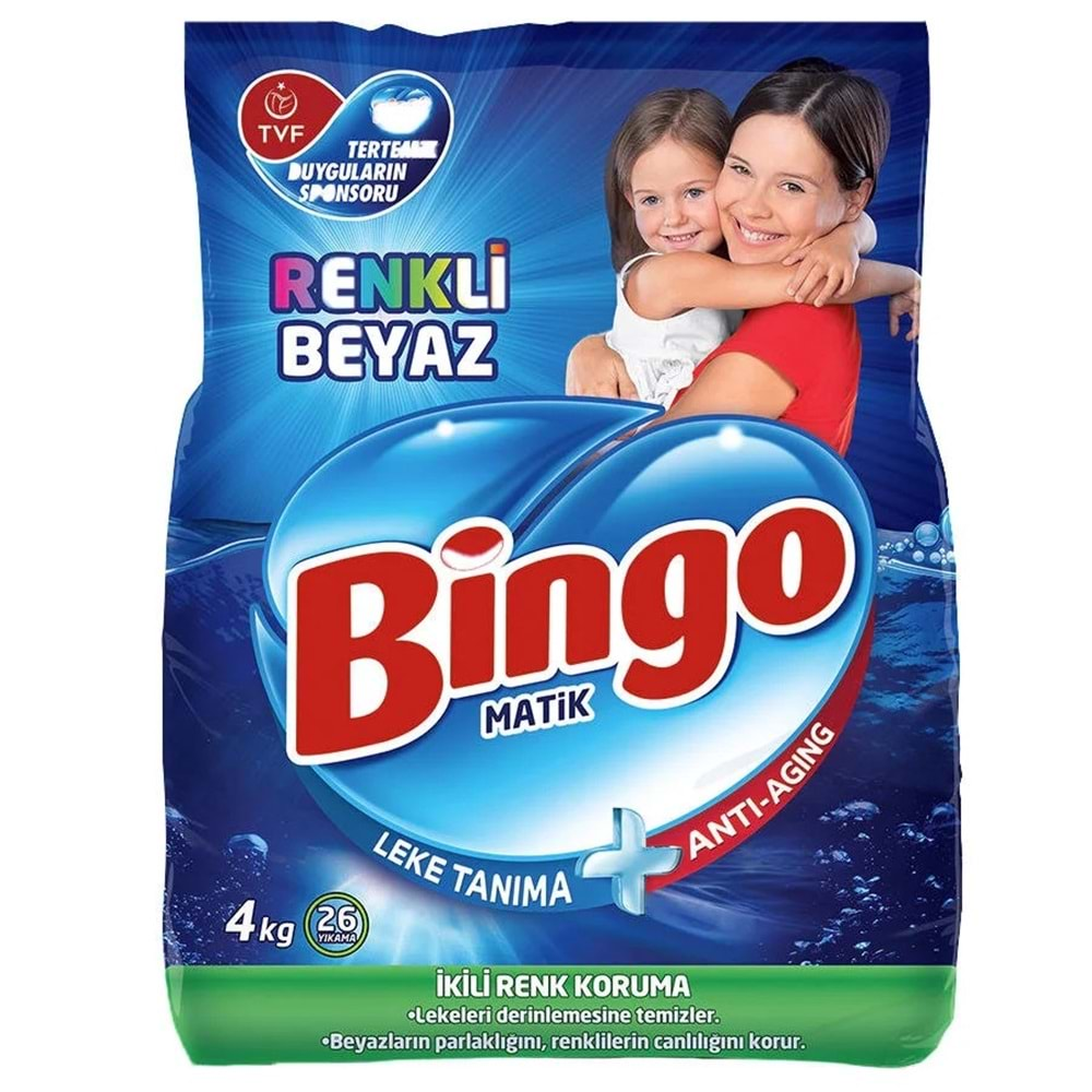 BİNGO BEYAZ VE RENKLİ Ç. DET. TOZ 4 KG