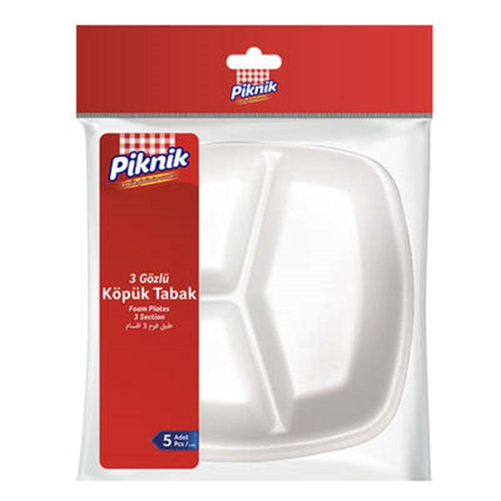PİKNİK 3 GÖZLÜ TABLDOT TABAK 5 Lİ