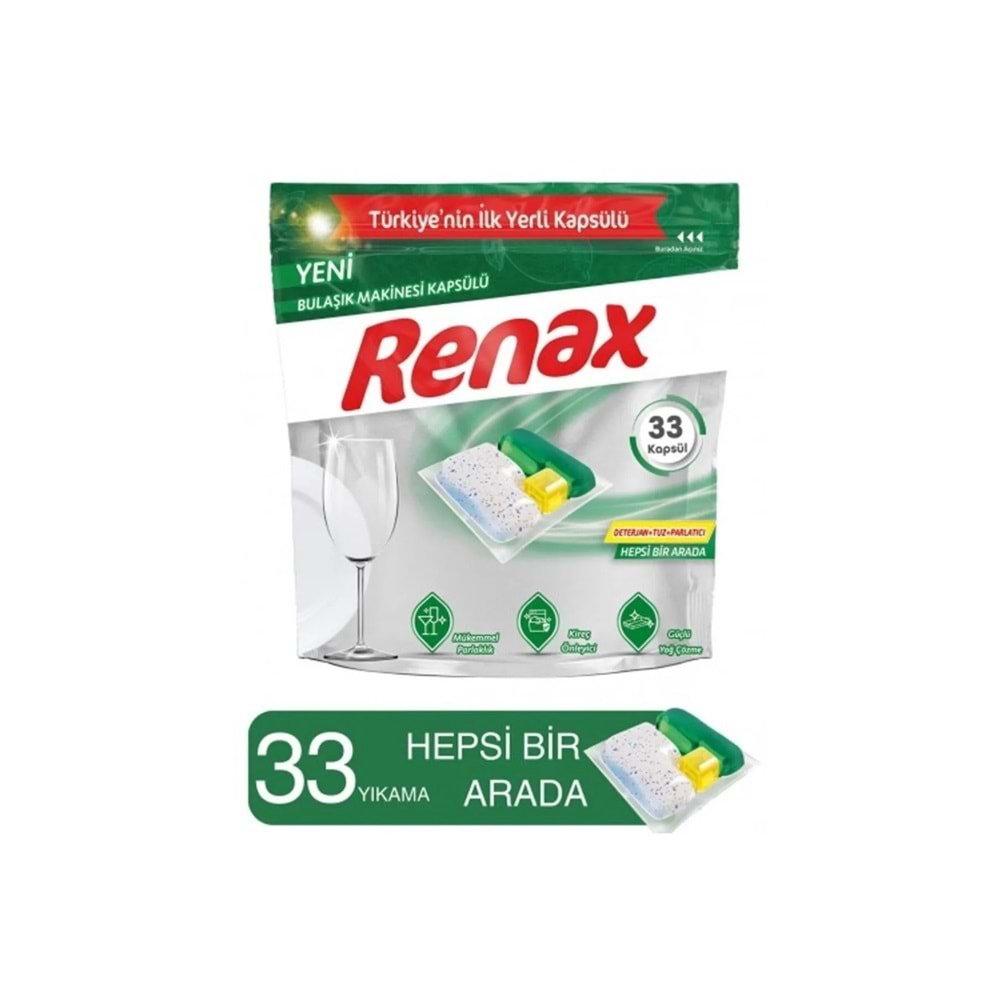 RENAX BULAŞIK MAKİNESİ KAPSÜLÜ 33 LÜ