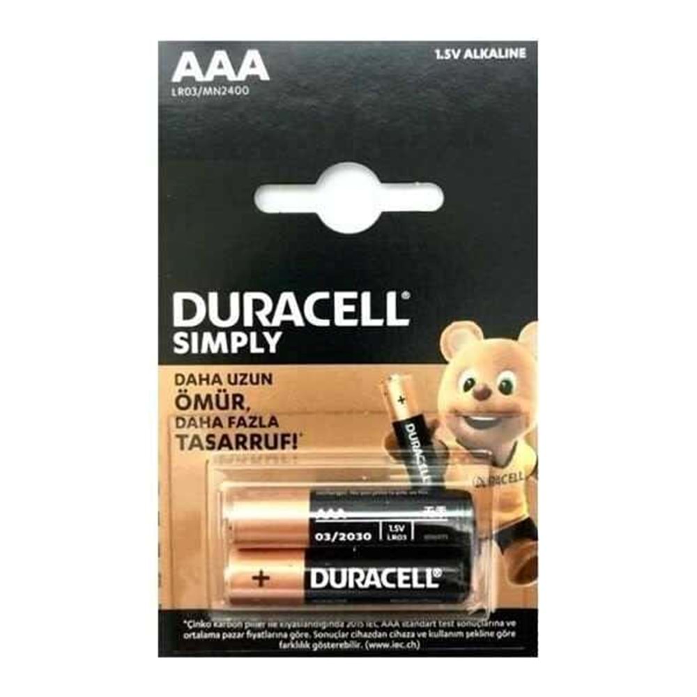 DURACELL İNCE KALEM PİL 2Lİ