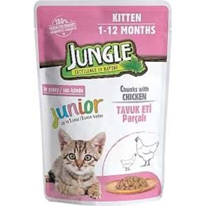 JUNGLE POUCH YAVRU KEDİ TAVUK PARÇALI 10