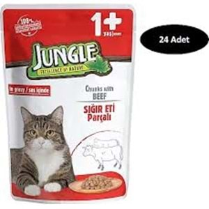 JUNGLE POUCH YETİŞKİN KEDİ DANA ETLİ 100.GR