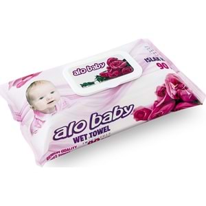 ALO BABY GÜLLÜ ISLAK HAVLU 90 ADET