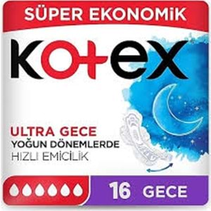 KOTEX ULTRA QUADRO GECE 16 LI