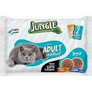 JUNGLE CİFTE LEZZET TON VE SALMON RTİ PARCACIKLI 4X100 400 GR