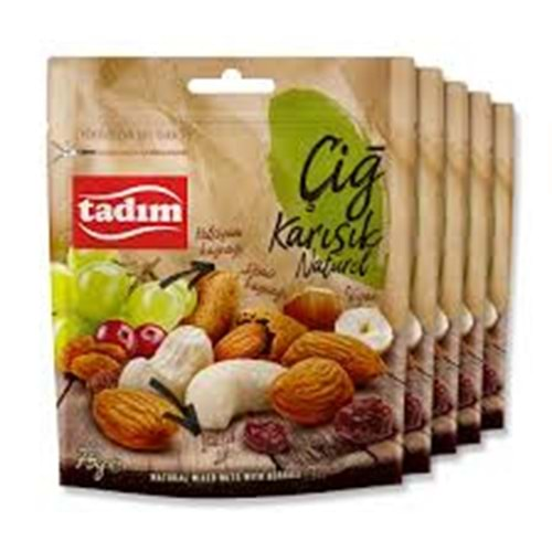 TADIM ÇİĞ KARIŞIK KURUYEMİŞ NATUREL 75G