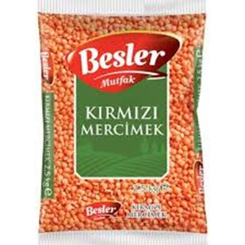 BESLER MUTFAK KIRMIZI MERCİMEK 2,5 KG