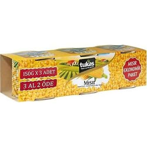 TUKAŞ MISIR HAŞLANMIŞ 3*150GR