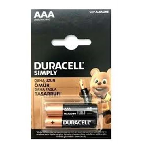 DURACELL İNCE KALEM PİL 2Lİ