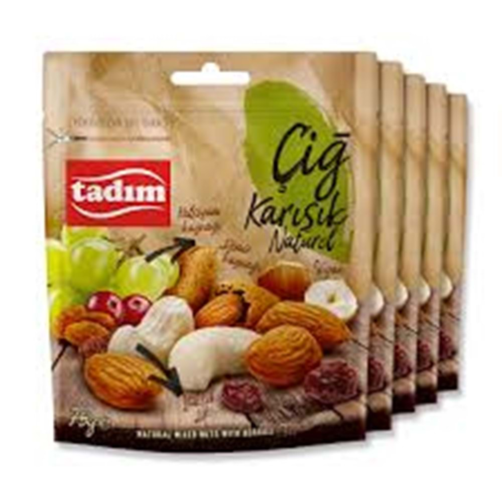 TADIM ÇİĞ KARIŞIK KURUYEMİŞ NATUREL 75G